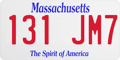 MA license plate 131JM7