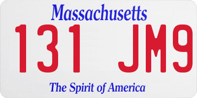MA license plate 131JM9
