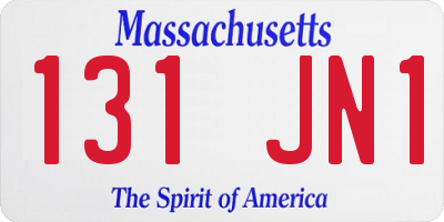 MA license plate 131JN1