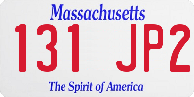 MA license plate 131JP2
