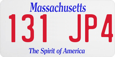 MA license plate 131JP4