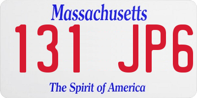 MA license plate 131JP6