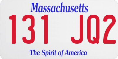 MA license plate 131JQ2
