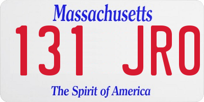 MA license plate 131JR0