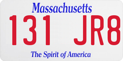 MA license plate 131JR8
