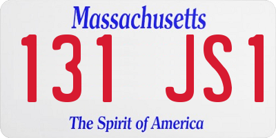 MA license plate 131JS1
