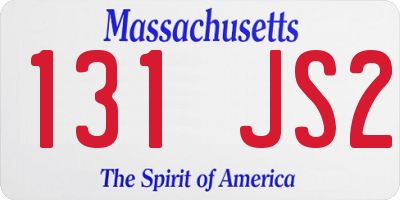 MA license plate 131JS2