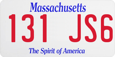 MA license plate 131JS6