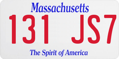 MA license plate 131JS7