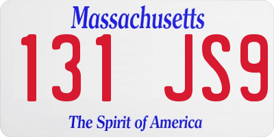 MA license plate 131JS9