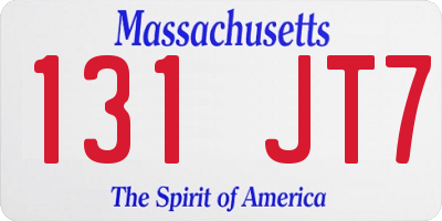 MA license plate 131JT7