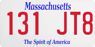 MA license plate 131JT8