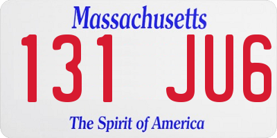 MA license plate 131JU6