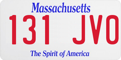 MA license plate 131JV0