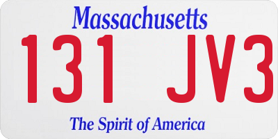 MA license plate 131JV3