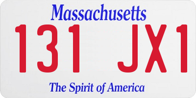 MA license plate 131JX1