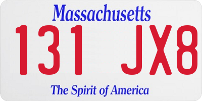 MA license plate 131JX8
