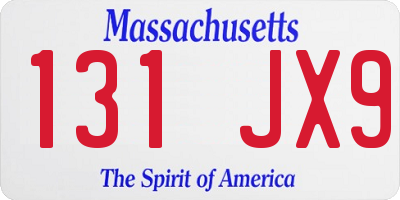 MA license plate 131JX9