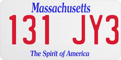 MA license plate 131JY3