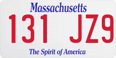 MA license plate 131JZ9
