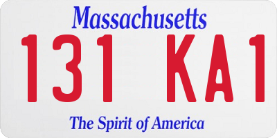 MA license plate 131KA1