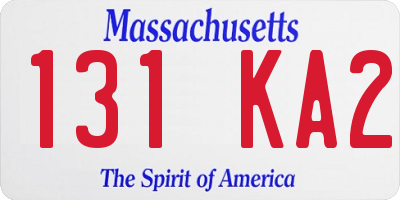 MA license plate 131KA2