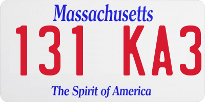 MA license plate 131KA3