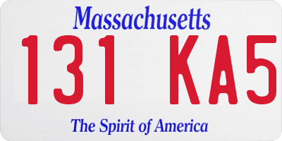MA license plate 131KA5