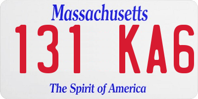MA license plate 131KA6