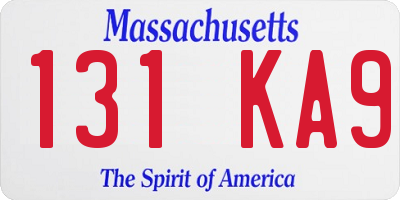 MA license plate 131KA9