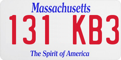 MA license plate 131KB3