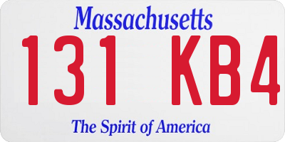MA license plate 131KB4