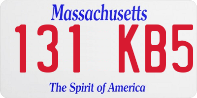 MA license plate 131KB5