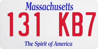 MA license plate 131KB7