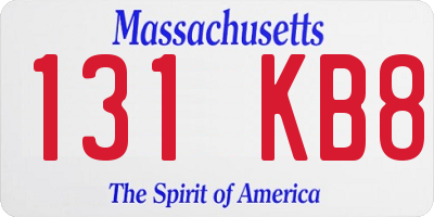 MA license plate 131KB8
