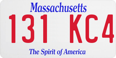 MA license plate 131KC4