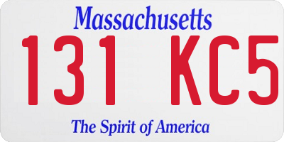 MA license plate 131KC5