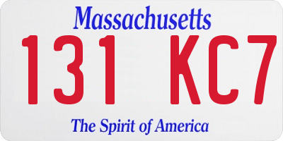 MA license plate 131KC7