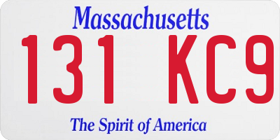 MA license plate 131KC9