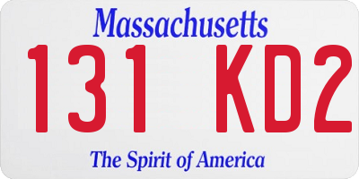 MA license plate 131KD2
