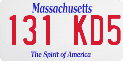 MA license plate 131KD5
