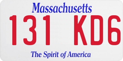 MA license plate 131KD6