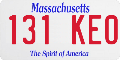 MA license plate 131KE0