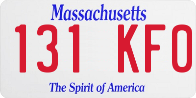 MA license plate 131KF0