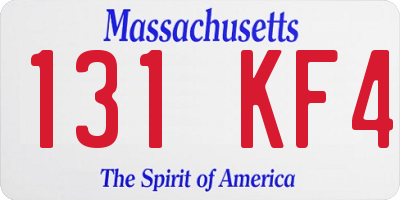 MA license plate 131KF4