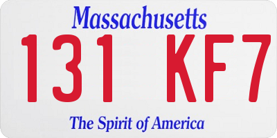 MA license plate 131KF7
