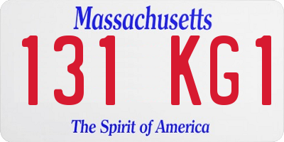 MA license plate 131KG1