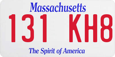 MA license plate 131KH8