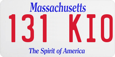 MA license plate 131KI0