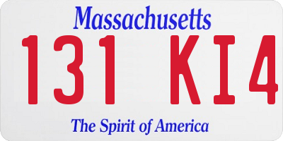 MA license plate 131KI4
